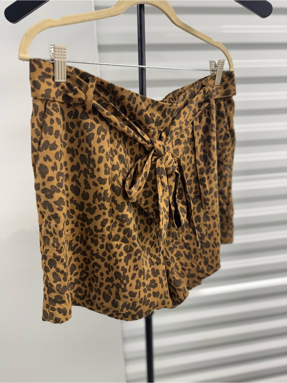 a new day Brown Leopard Print Tie-Waist Women's Shorts